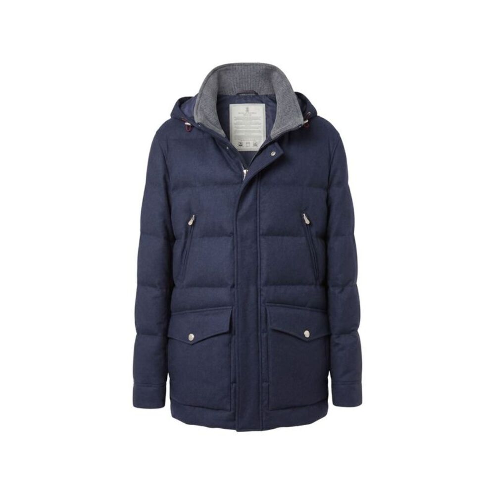 Brunello Cucinelli Men Wool Hooded Jacket